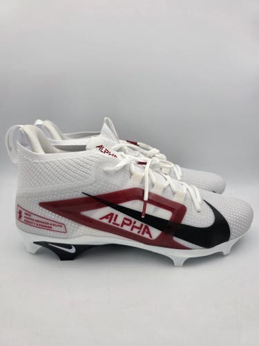 Nike Alpha Menace 4 Elite Football Cleats White Red Black Men 13.5 IB2501-106