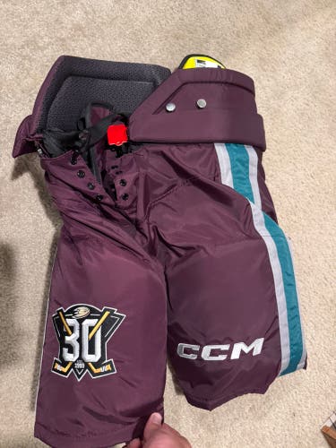 Senior CCM Tacks Pro Hockey Pants Anaheim Ducks Pro Stock