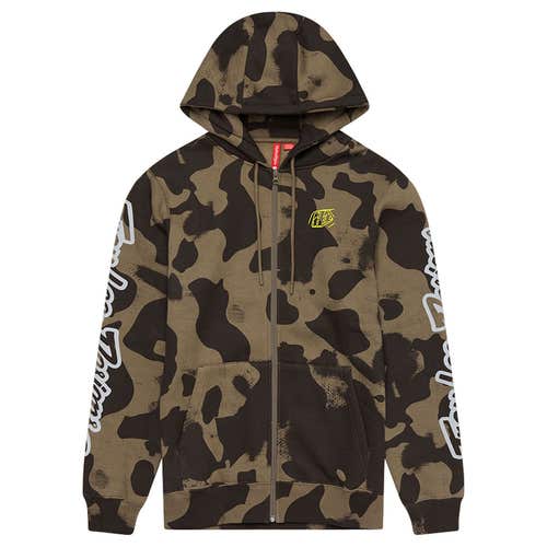ZIP UP HOODIE; BRANDED OLIVE CAMO XL (New)