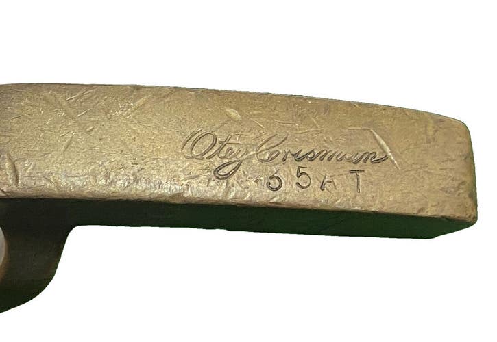 Otey Crisman 65AT OC Face Brass Head Putter RH Square Aluminum 35" Leather Grip