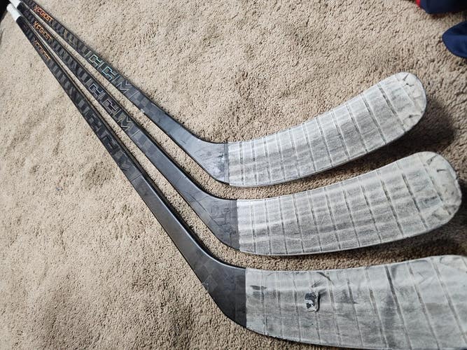 3x PACK LIZOTTE Penguins Game Used Hockey Sticks CCM XF GHOST PRO 80 flex LH