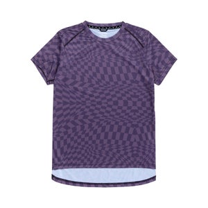 WOMENS LILIUM SS JERSEY; TWISTED CHECKERS DEEP PURPLE LG (New)