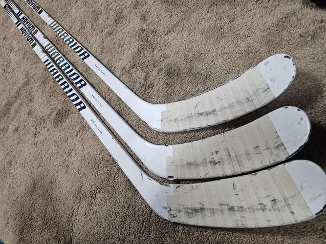 3x PACK MANTHA Penguins Game Used Hockey Sticks WARRIOR NOVIUM 2 PRO 95 flex LH