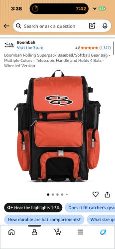 Boombah rolling bag (Used)