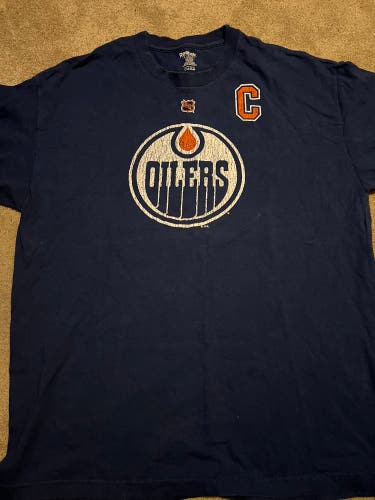 Edmonton Oilers #99 Gretzky Navy Blue XL Men's Reebok (New) - Jersey style T-shirt