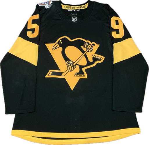 Pittsburgh Penguins Jake Guentzel 2019 Stadium Series Adidas NHL Hockey Jersey Size 52