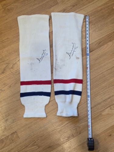 Milwaukee admirals red white blue Andreas Thuresson game worn signed socks