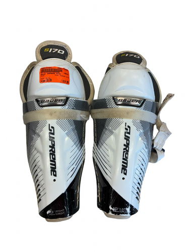 Used Bauer SUPREME S170 Youth Shin Guards White 10" 11682-S000137857
