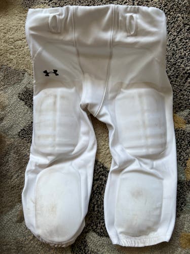 White Men's Medium Youth Under Armour Game Pants (Used)