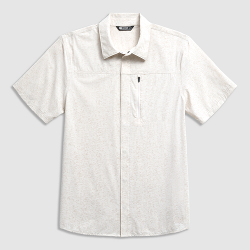 Men's Astroman Short Sleeve Sun Shirt Oyster Tamarack Print L (New)