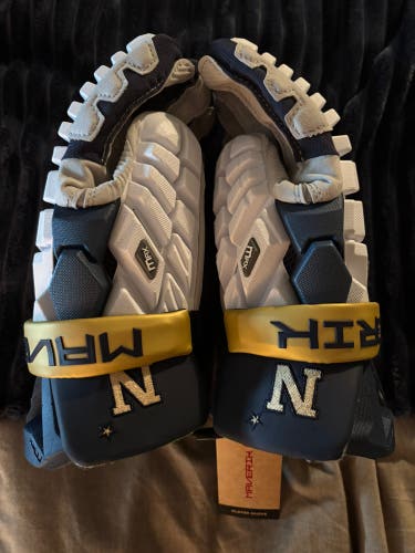 Navy Maverik Max Lacrosse Gloves (New)