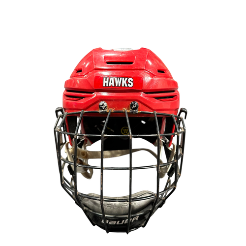 Used Warrior ALPHA ONE PRO Helmet Cage Combo Red MD 11375-S000381271