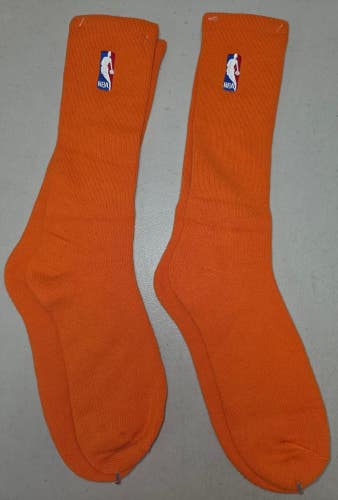 ST2 Mens NBA ORANGE Logo Man Crew Socks Lot of 2 Pair LARGE New
