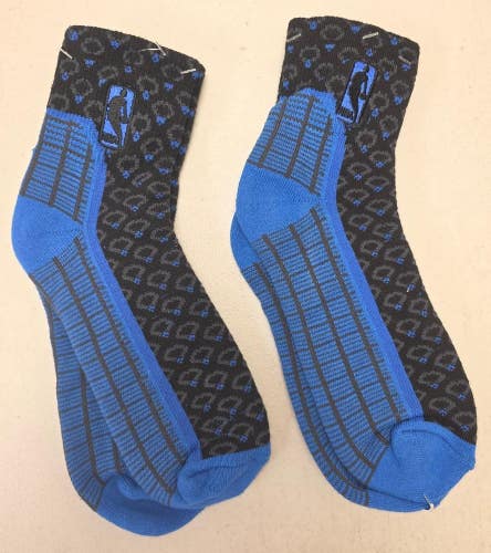 ST1 Mens NBA ROYAL BLACK Logo Man Crew Socks Lot of 2 Pair LARGE New