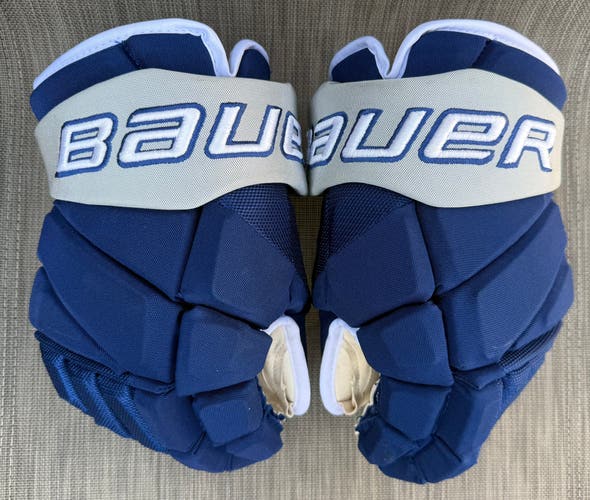 Sudbury Wolves Bauer Vapor Hyperlite Gloves 14" Pro Stock (Used)