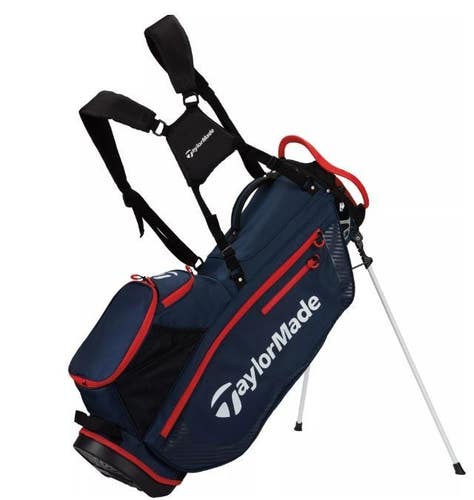 TaylorMade Pro Stand Carry 8-Way Golf Bag Navy/Red w/ Rain Hood New