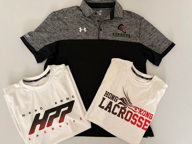 [LOT OF 3] Hong Kong Lacrosse Shirts - Under Armour black white