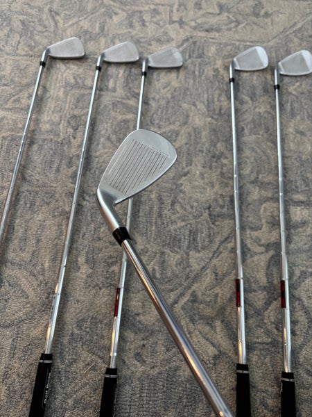 (5-9, PW) Men's 2022 Cobra AeroJet One Length Right Handed Iron Set KBS Stiff Flex Shafts. (Used)