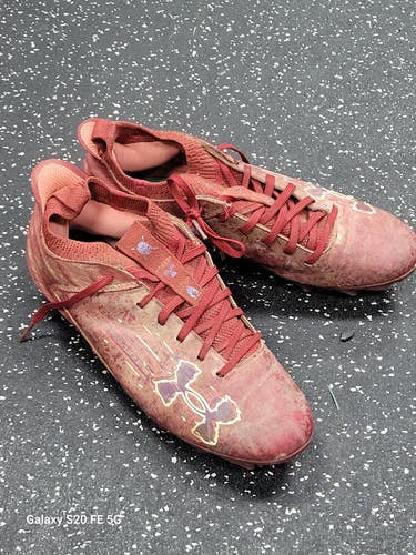 Used Under Armour Adult FB Cleats Red Senior 8.5 11849-S000043286