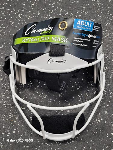 Used Champion Sports FIELDERS MASK BB/SB Fielders Mask White One Size 11849-S000043280