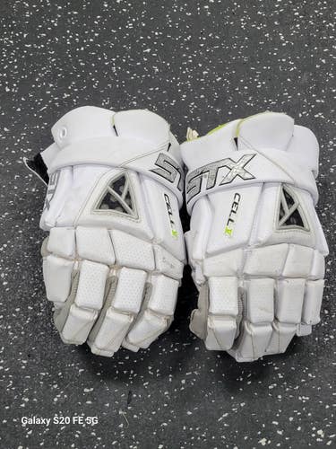 Used STX CELL V Lacrosse Gloves Mens White LG 11849-S000043348