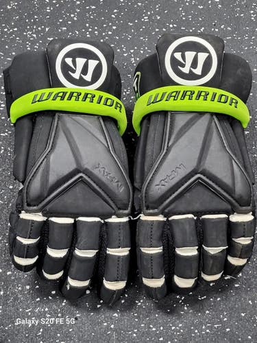 Used Warrior IMPAX Lacrosse Gloves Mens Black LG 11849-S000043345
