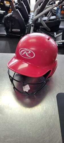 Used Rawlings 6 1/4 - 6 7/8 WITH MASK Batting Helmet w/Mask Pink One Size 11497-S000160711