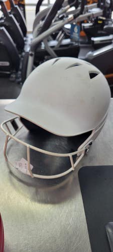 Used Champro MED 6 1/2 - 7 WITH MASK Batting Helmet w/Mask White One Size 11497-S000160710
