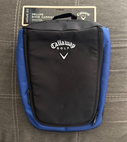 NEW Callaway Deluxe Golf Shoe Travel Bag Zipper Carrier Black And Blue