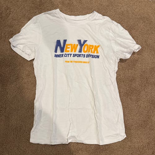White Large Men's NY Sports Shirt
