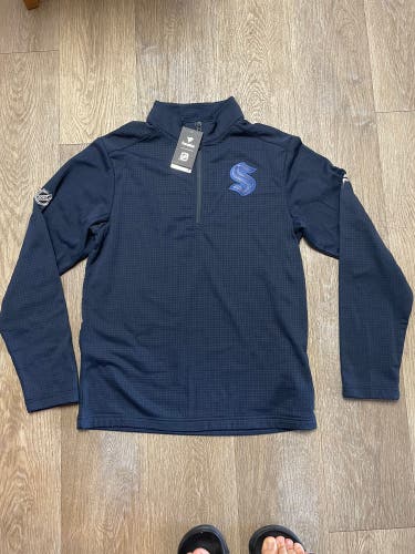 NWT Fanatics Authentic Pro Seattle Kraken 1/4 Zip Pullover Adult Men’s Medium