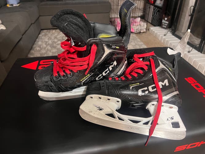Black 2024 CCM Tacks XF 80 Hockey Skates Regular Width Size 4.5 (Used)