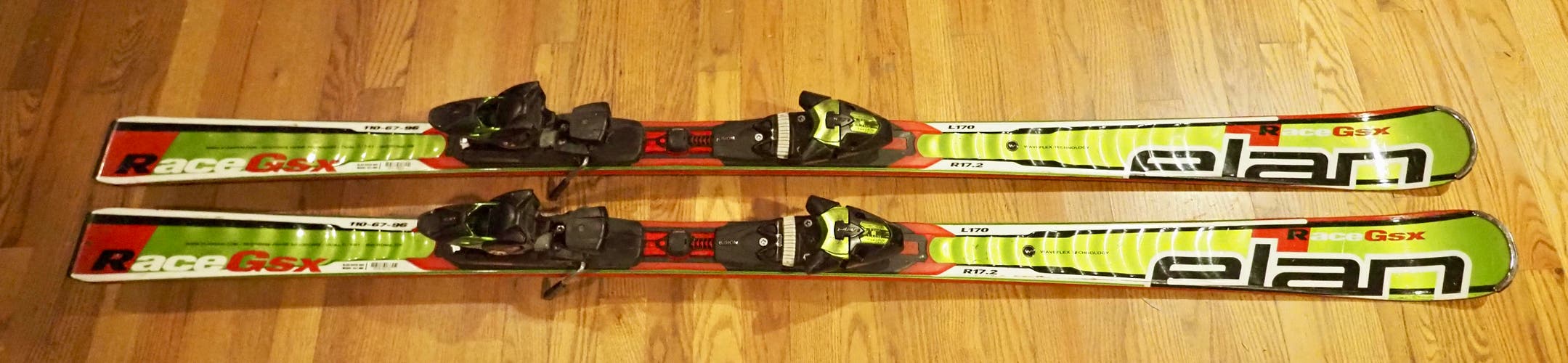 Unisex Racing 170 cm Elan GSX Race Skis With Bindings Max Din 14 (Used)