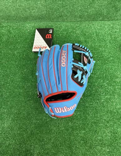 Wilson A2000 11.5" 1786 SuperSkin Infield Baseball Glove - Sky Blue Black Red
