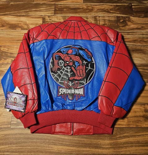 NEW Vintage 2002 Marvel Comics Spider-Man 100% Leather Movie Promo Jacket Size L