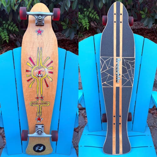 VINTAGE FREERIDE COMPLETE LONGBOARD SKATEBOARD 41” - 1990s KEITH HARING GRAPHICS