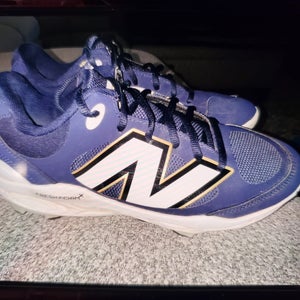 Navy Blue Men's Size M 8.0 (W 9.0) Adult New Balance High Top Molded Cleats (Used)