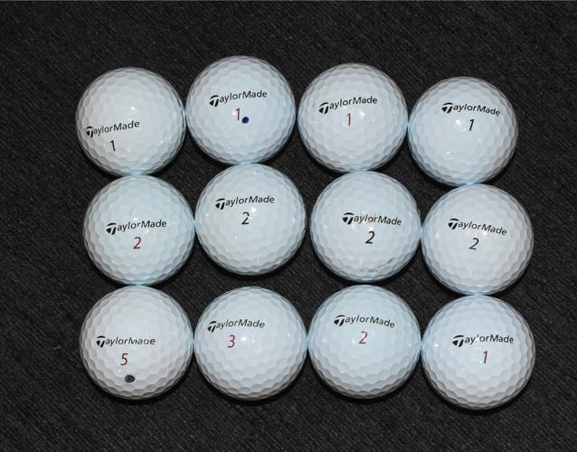 12 TaylorMade TP5 & TP5x Golf Balls — Mixed Dozen