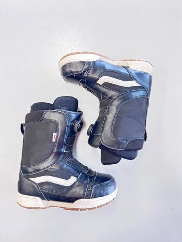 Used Vans BOA Boys Snowboard Boots Black Junior 06 11860-S000314286