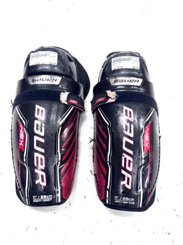Used Bauer NSX Junior Shin Guards Black 11" 11860-S000314103
