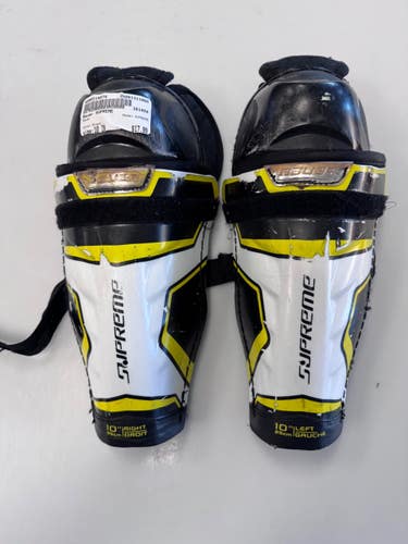 Used Bauer SUPREME Junior Shin Guards Black 10" 11860-S000314074