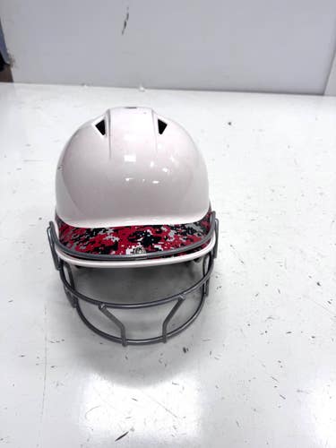 Used Champro H4 7 - 7 1/2 Batting Helmet w/Mask White Fits all 11860-S000314024