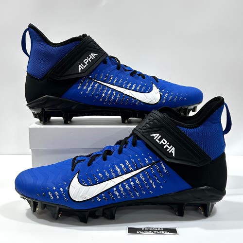 Size 12.5 Nike Alpha Menace Pro 2 Football Cleats Royal Blue AQ3209-402