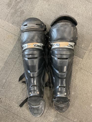 Used Easton GAME TIME Catchers Leg Guards Black Adult 11614-S000242469