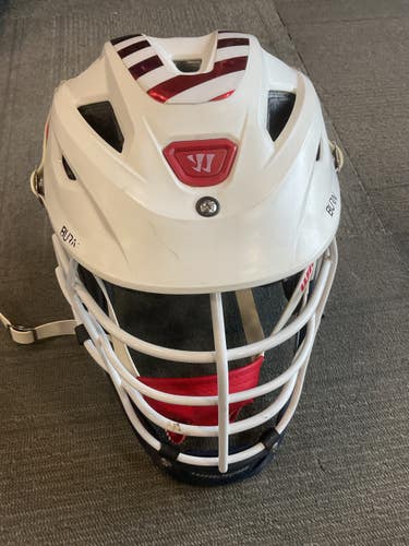 Used Warrior BURN Lacrosse Helmet White SM 11614-S000242533