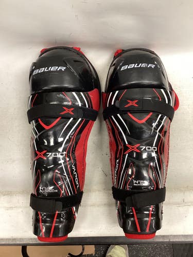 Used Bauer VAPOR X700 Senior Shin Guards Black And Red 14" 11851-S000050891