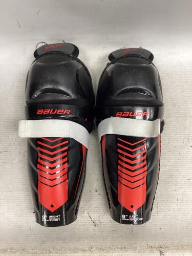Used Bauer LIL SPORT Youth Shin Guards Black 8" 11851-S000050861