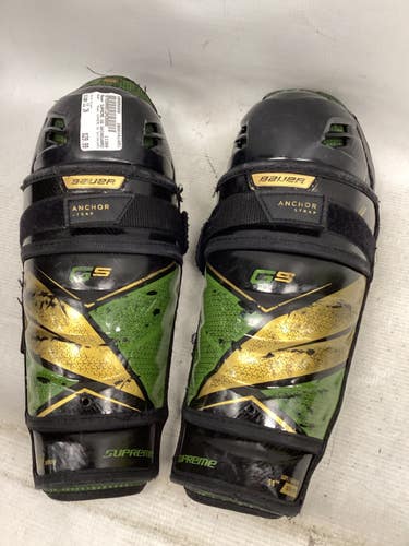 Used Bauer SUPREME GS SHINGUARD Junior Shin Guards Black 11" 11851-S000050858