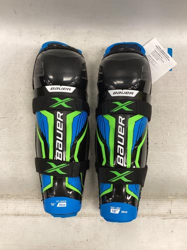 Used Bauer X SHIN GUARD Youth Shin Guards Black 10" 11851-S000050773
