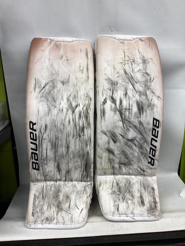 Used Bauer SUPREME SHADOW Goalie Leg Pads Senior White 34" 11851-S000051041